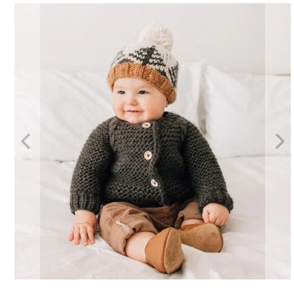 Huggalugs Loden Garter Stitch Cardigan Sweater size 18-24 M - Picture 2 of 7